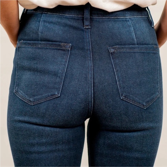 KanCan High Rise Button Fly Flare Petite Jeans Dark Women’s Multi Sizes - Picture 5 of 7